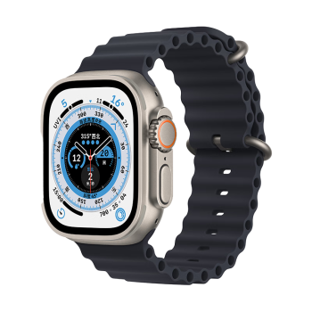 Apple Watch Ultra 智能手表 GPS + 蜂窝款 49毫米 钛金属表壳午夜色海洋表带 eSIM健康手表 MQF63CH/A