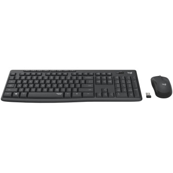罗技（logitech）MK295 无线轻音键鼠套装（黑色）办公键盘小巧鼠标 全尺寸 2.4 GHz无线连接