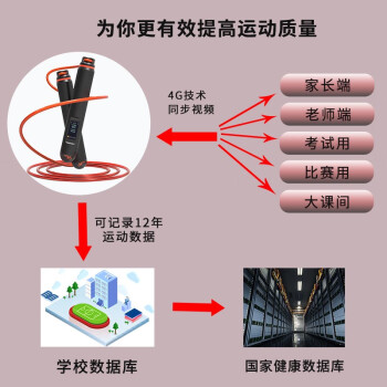 培林体育中考专用跳绳初中生比赛成人智能计数跳绳钢丝专业减肥训练神器 黑色