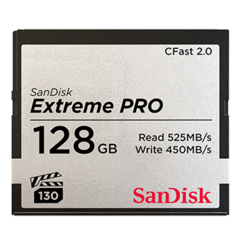 闪迪（SanDisk）128GB CFast 2.0存储卡 VPG-130 4K 至尊超极速版单反相机内存卡 读速525MB/s 写速450MB/s