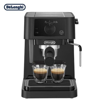 Delonghi德龙 咖啡机EC235.BK 半自动咖啡机 意式浓缩家用泵压式家用 手动卡布奇诺系统 黑色