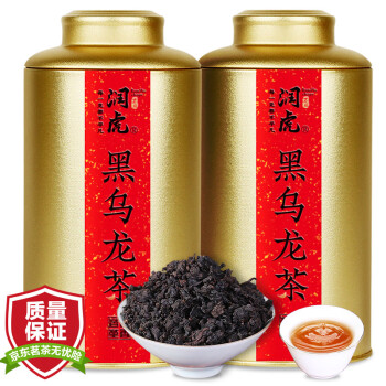 润虎 油切黑乌龙茶叶浓香型600g(300g*2罐)黑乌龙茶罐装