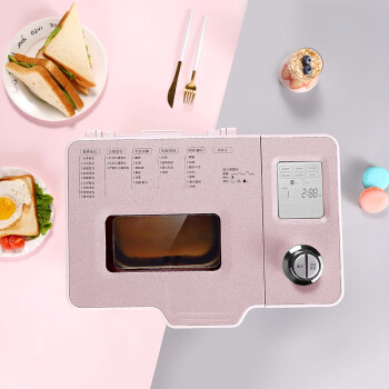 东菱（Donlin）面包机家用 全自动和面机 家用揉面机 可预约智能投撒果料 烤面包机 DL-JD08粉