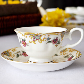 晶讯英式骨质瓷咖啡杯碟套装陶瓷杯下午茶杯红茶杯 欧式风情