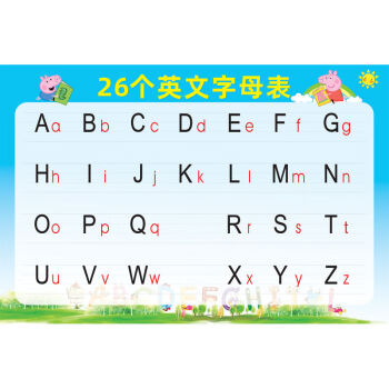 墨名扬汉语拼音字母表小学生幼儿园一年级挂图26个拼音大小写字母表贴