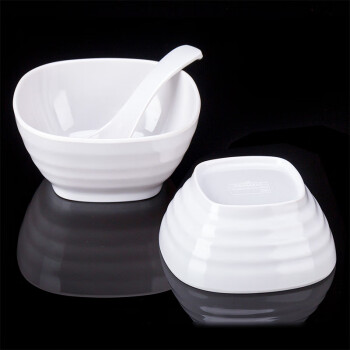 庭好仿瓷碗密胺饭碗 碗直口碗四方碗塑料碗汤碗小碗5寸 20个起售