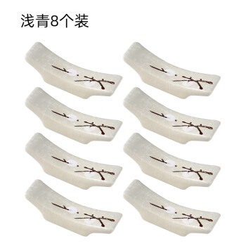 Homeglen 日式多功能筷子托家用摆件陶瓷创意可爱放筷子的小托筷枕筷架 浅青8个装