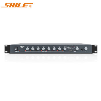 狮乐（SHILE）有线会议话筒8路混音器 48V幻象供电麦克风8路话筒集线器独立调节防啸叫 S-8\t