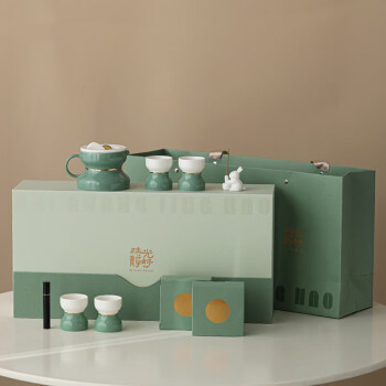 兰台首选 时光静好LT2022012 功夫茶具商用家用高档茶具套装 白绿色