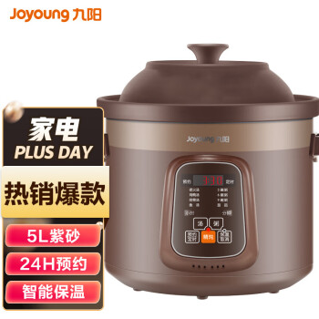 九阳（Joyoung）家用多功能电炖锅电炖盅 5L大容量紫砂预约智能定时精炖煮粥煲汤锅 DG50Z-GD510