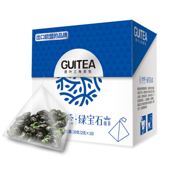 贵茶绿宝石 一等级绿茶 原叶三角茶包 贵州高原绿茶茶包2g×10袋