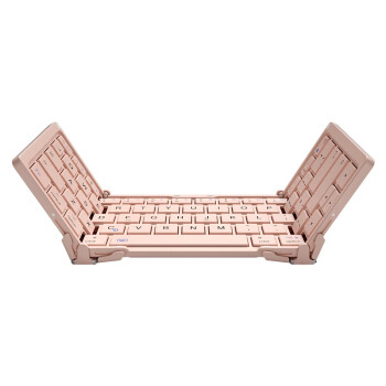 航世（BOW）HB066键盘 无线蓝牙键盘 办公键盘 折叠便携 64键 手机平板ipad键盘 超薄巧克力按键 粉色