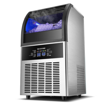 乐创（lecon）制冰机商用 奶茶店全自动冰块机器酒吧台KTV适用月牙冰LC-SYY80B企业采购