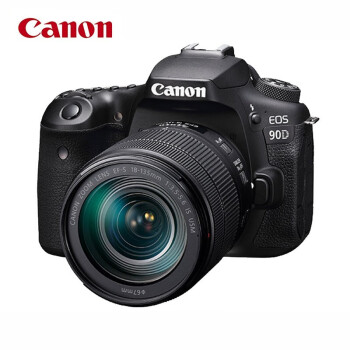 佳能（Canon）EOS 90D 单反相机 4K视频（EF-S 18-135mm IS USM套机）含128G卡+相机包+电池套装