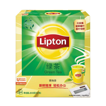 立顿Lipton  绿茶 办公室下午茶包 非独立袋泡 茶叶 2g*100