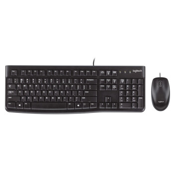 罗技（Logitech）有线键鼠套套装黑色MK120 全尺寸办公套装电脑键盘笔记本键盘 USB接口直连