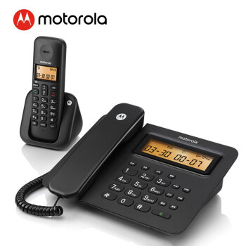 摩托罗拉（Motorola）数字无绳电话机 无线座机 子母机一拖一 办公 双免提号C2601(黑色)