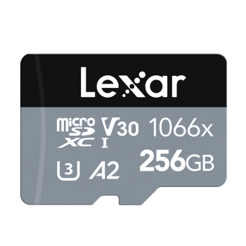 雷克沙（Lexar）256GB TF（MicroSD）存储卡 V30 读160MB/s 无人机运动相机内存卡 4K超清（1066x）