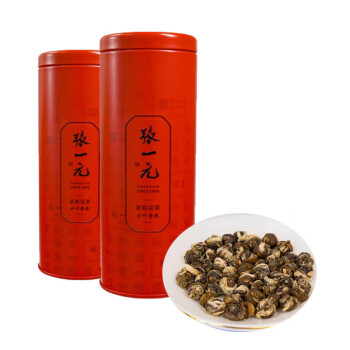 张一元 茉莉云叶香珠桶装（红色）*2桶 200g 罐装浓香型造型茶
