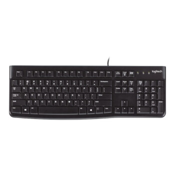 罗技 Logitech K120 有线键盘USB电脑台式机笔记本家用办公全尺寸键盘 黑色