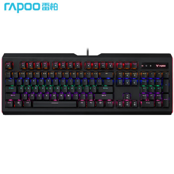 【华为认证】雷柏（Rapoo）- V500L升级版-有线机械键盘-红轴-黑色-104键混光