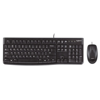 罗技 (Logitech) MK120 键鼠套装 有线键鼠套装 办公键鼠套装 电脑键盘 笔记本键盘 联想全尺寸 黑色