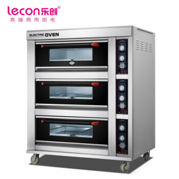 乐创(lecon) 商用烤箱 三层六盘旋钮式蛋糕面包烘焙电烤箱 LC-J-DK60