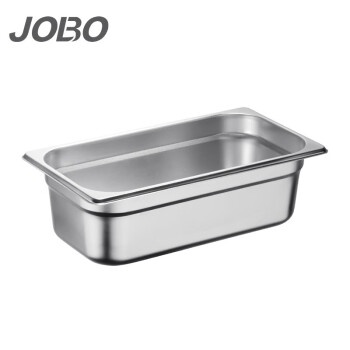巨博（JOBO）美式防挤份数盆1/3不锈钢盆份数盒打菜盆高100mm自助餐盆不含盖子