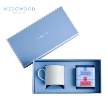 WEDGWOOD威基伍德 几何马克杯+随身包茶罐礼盒骨瓷杯子咖啡杯套装