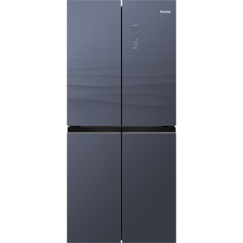 奥马（Homa）370升十字对开门双开门家用冰箱一级能效双变频风冷零度保鲜玻璃门星空蓝BCD-370WDG/B(X)
