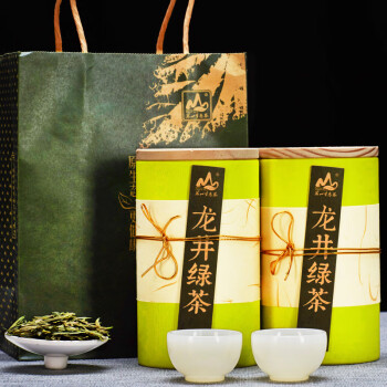 茗山生态茶 钱塘龙井茗茶双木罐礼盒 250g/2罐 MSSTC-2930