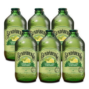 宾得宝（Bundaberg）澳洲原装进口 果汁饮料碳酸汽水气泡水375ml 青柠味375ml*6瓶 