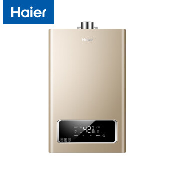 海尔（Haier）16升燃气热水器 水气双调智能变升多重过滤省电防冻纯铜热交换器 天然气专用 JSQ30-16E3BD 金色