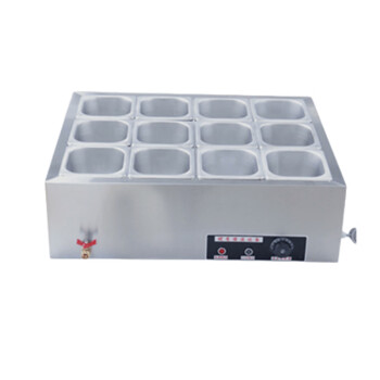 苏勒    快餐保温台不锈钢售饭台商用台式小型电加热多功能保温汤菜池厨房   2格12盒（含汤盆、盖子）