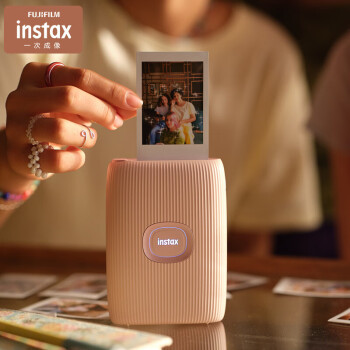 富士instax mini Link 2 手机照片打印机 淡杏粉（含艺术涂鸦配件盒）+ 60张白边双包相纸
