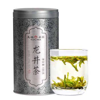 天福茗茶龙井 早春绿茶浙江龙井100g罐装茶叶 2024春茶绿茶