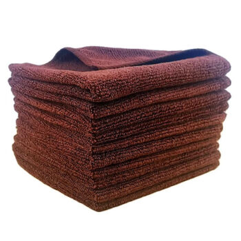 迅火 办公用品 超细纤维小毛巾吸水抹布 不易掉毛 咖啡色方巾 35cm*35cm 