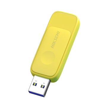 海康威视（HIKVISION）128GB USB3.1U盘星云R32黄色 伸缩接口设计 电脑车载投标高速优盘系统盘