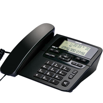 飞利浦 电话机座机 固定电话 办公家用 来电显示 双接口 免电池 CORD118黑色
