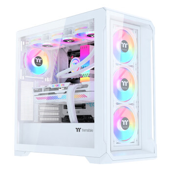 Tt（Thermaltake）钢影 巫妖S 白色 机箱电脑主机（支持ATX主板/支持360水冷/钢化玻璃侧透/支持40显卡）YFS