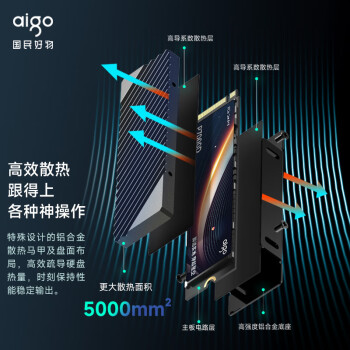 爱国者（aigo）4TB SSD固态硬盘 M.2接口PCIe4.0x4长江存储晶圆 独立缓存P7000D 读速7400MB/s PS5扩容AI存储配件