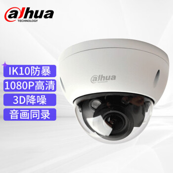 大华dahua监控摄像头 200万防暴摄像头POE网络供电红外30米半球摄像机 DH-IPC-HDBW1230R-V5 镜头6MM