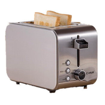东菱（Donlim）烤面包机 7档烘烤不锈钢吐司加热机 全自动家用吐司机 二槽多士炉 DL-8117 银色
