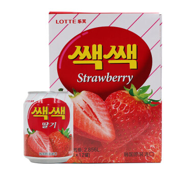 乐天草莓果汁饮料 含真实草莓果肉进口饮品238ml*12罐 1号会员店