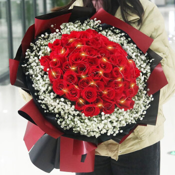 爱在此刻鲜花玫瑰花束生日礼物送女友送爱人老婆同城配送
