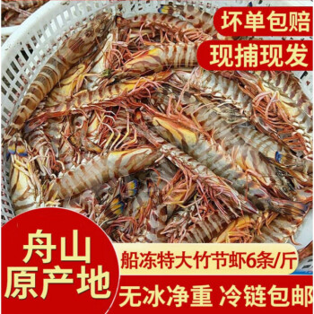 东海竹节虾新鲜国产斑节虾特大鲜活速冻海鲜惟纳德500g4盒净重自家船