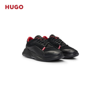 HUGO男士秋季2024新款细节装饰轻盈外底设计混合材质运动鞋