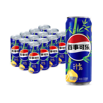 百事可乐 Pepsi 太汽系列 白柚青竹味 汽水 碳酸饮料 细长罐 330ml*12听