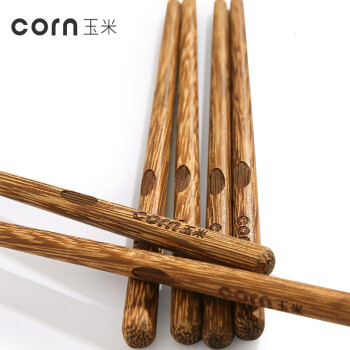 玉米（CORN）实木儿童筷子木质专用木头小短宝宝筷5快2家用二段6岁8木筷3