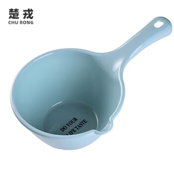 楚戎 加厚塑料水瓢厨房食堂水勺浇花长柄塑料水舀 蓝色